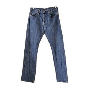 Levi's Jeans Mens 34 x 34 / 32 Blue 501 Straight Leg Cotton Denim Western Cowboy